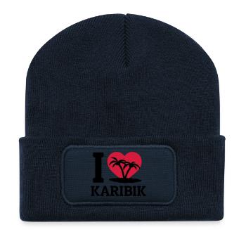 I love Karibik - Recycelte Patch Beanie - French Navy - Vorne
