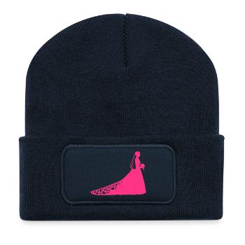 Mariée - Beanie recyclé à patch - bleu marine - Devant