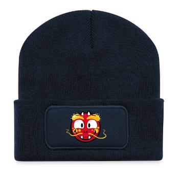 Smiley Dragon - Recycled Patch Beanie - french navy - Front