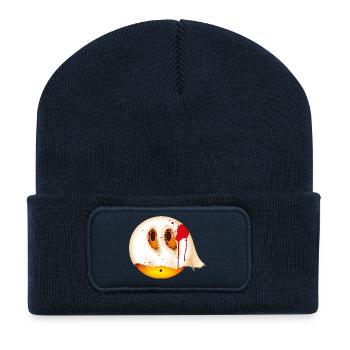 Smiley Glossy Bloody Ghost - Recycled Patch Beanie - french navy - Front