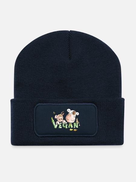 Vegan - Recycelte Patch Beanie - French Navy