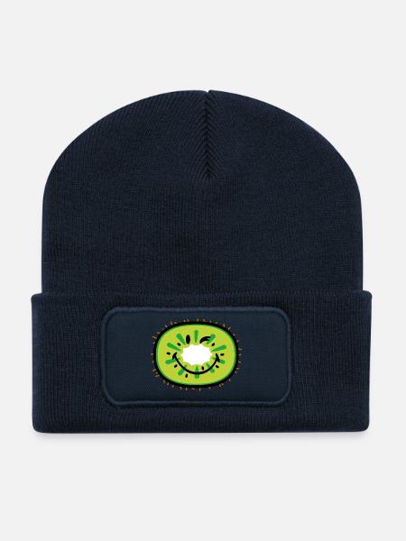 Smiley Kiwi - Recycelte Patch Beanie - French Navy
