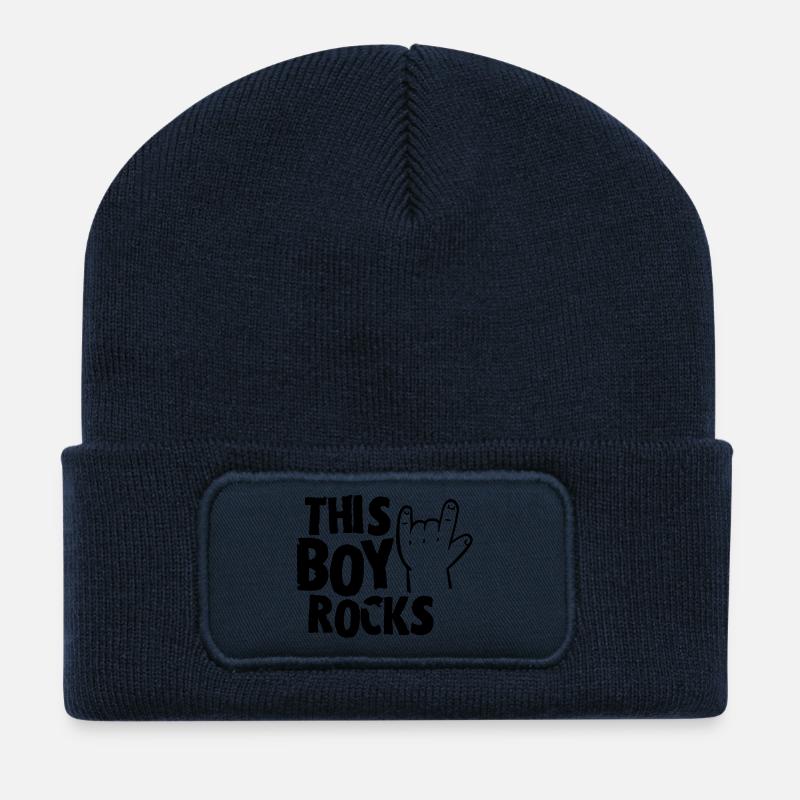 This Boy rocks - Recycelte Patch Beanie - French Navy
