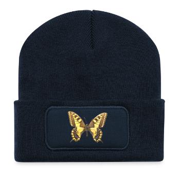 Schwalbenschwanz (Papilio machaon) Schmetterling - Recycelte Patch Beanie - French Navy - Vorne
