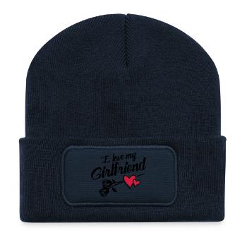 i love my girlfriend - Recycelte Patch Beanie - French Navy - Vorne