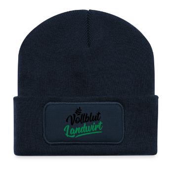 vollblut landwirt - Recycelte Patch Beanie - French Navy - Vorne