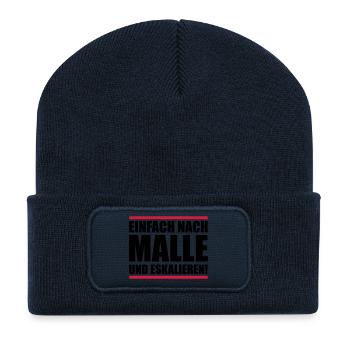 malle einfach eskalieren - Recycelte Patch Beanie - French Navy - Vorne