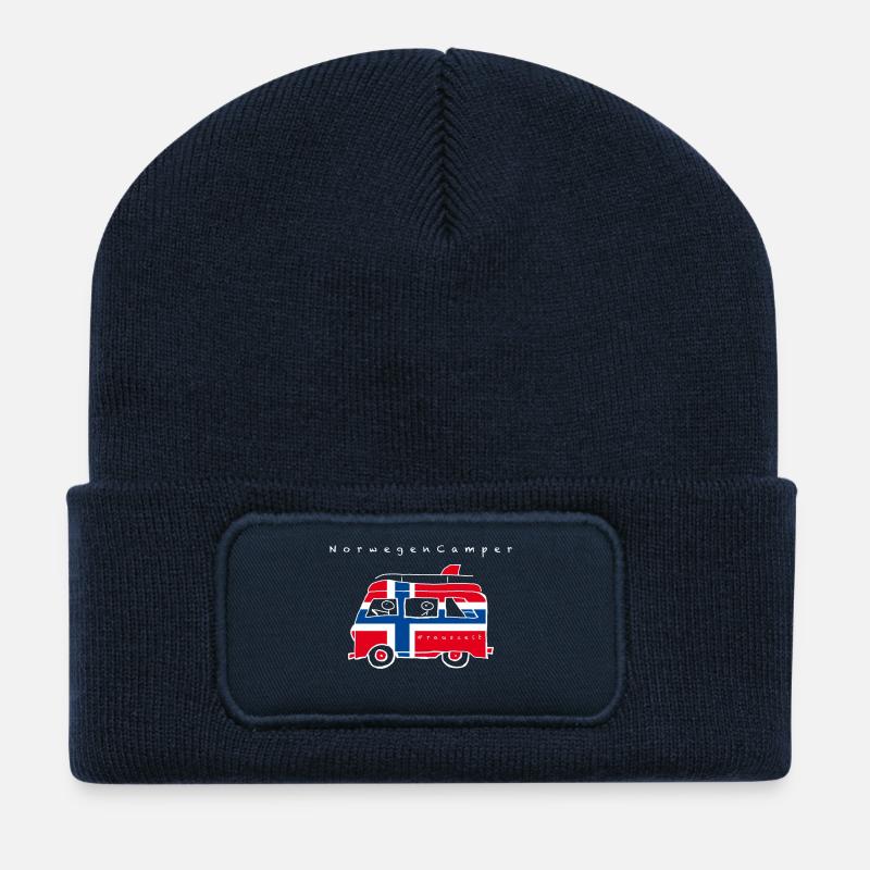 Norwegen Camper - Recycelte Patch Beanie - French Navy
