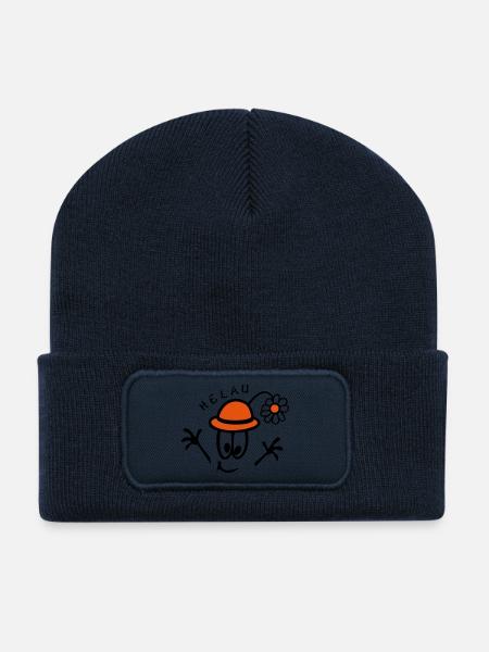 Karneval Helau, Fasching - Recycelte Patch Beanie - French Navy