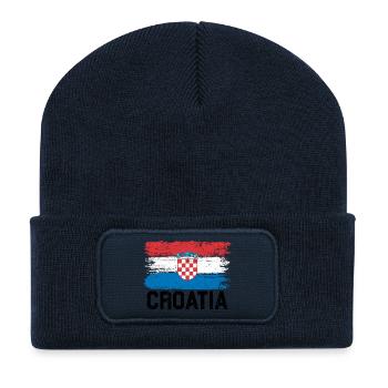 Kroatien Flagge - Recycelte Patch Beanie - French Navy - Vorne