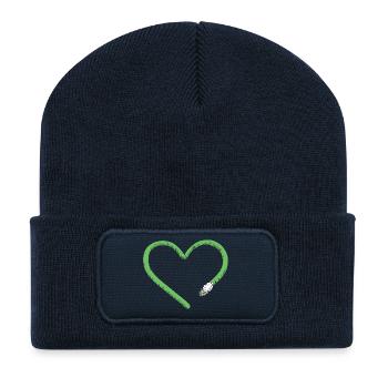Heart Sheep I Sheep Comic - Beanie recyclé à patch - bleu marine - Devant
