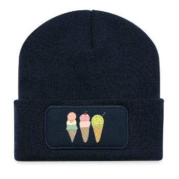 variations de glace - Beanie recyclé à patch - bleu marine - Devant