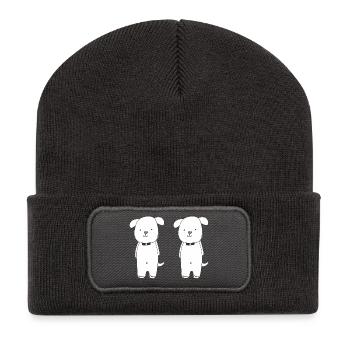 hunde brüder - Recycelte Patch Beanie - Dunkelgrau - Vorne