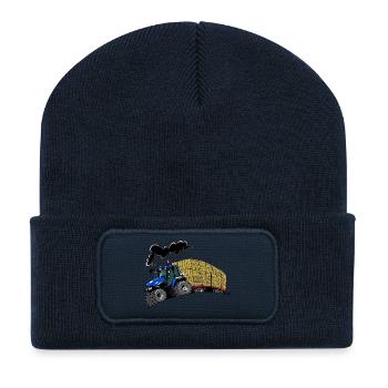 Panier BlueTractor TM120 - Beanie recyclé à patch - bleu marine - Devant