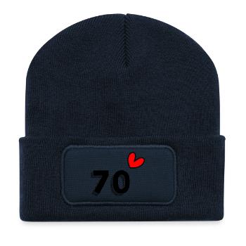 70 YEARS. 70th ANNIVERSARY. ANNIVERSARY 70 YEARS. 70 - Recycled Patch Beanie - french navy - Front