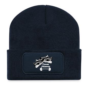 Team Fitness Sneaker and Dumbbell - Recycled Patch Beanie - french navy - Front