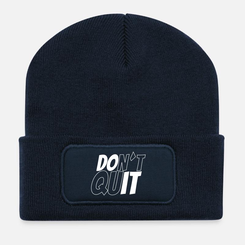 dont´t quit vs do it - Recycelte Patch Beanie - French Navy