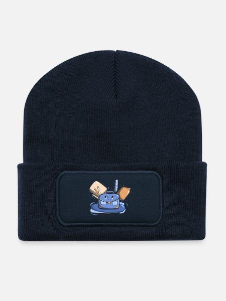 Cartable Bleu - Beanie recyclé à patch - bleu marine