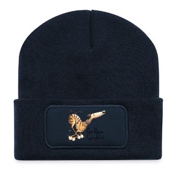 Happy Galgo Espagnol Wildhund Hunde Cartoon - Recycelte Patch Beanie - French Navy - Vorne