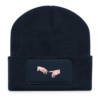 Die Erschaffung der Hände Adams - Recycelte Patch Beanie - French Navy - Vorne