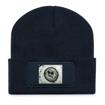 Planetengesicht mit Sonnenbrille - Recycelte Patch Beanie - French Navy - Vorne