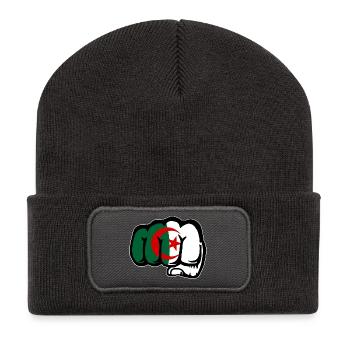 Drapeau de l’Algérie Main Poing - Beanie recyclé à patch - charbon - Devant