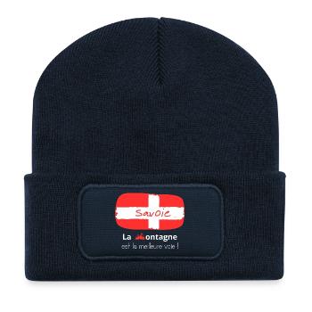 Drapeau de Savoie - Beanie recyclé à patch - bleu marine - Devant