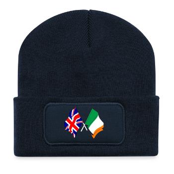 Flag of England and Flag of Ireland - Recycled Patch Beanie - french navy - Front