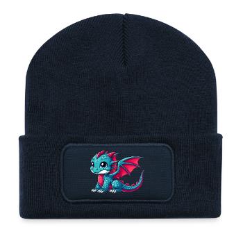 Drache - Recycelte Patch Beanie - French Navy - Vorne