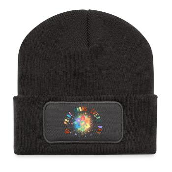 Flower with Scripture Symbol for Pride & Belonging - Recycled Patch Beanie - dark grey - Front