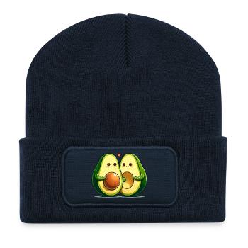 Couple d’avocats - Beanie recyclé à patch - bleu marine - Devant