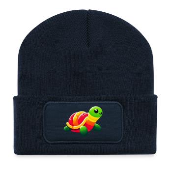 Schildkröte - Recycelte Patch Beanie - French Navy - Vorne