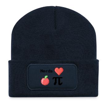 Les nerds adorent Apple Pi Pi Dictons Math S Pixel - Beanie recyclé à patch - bleu marine - Devant