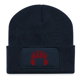 BASSE - Beanie recyclé à patch - bleu marine - Devant