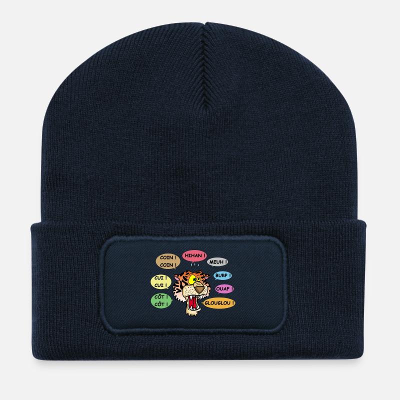 Tigre polyglotte - Beanie recyclé à patch - bleu marine