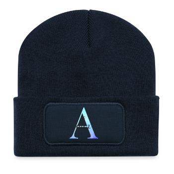 A| Monogramm | Name | Alex | Watercolor - Recycelte Patch Beanie - French Navy - Vorne