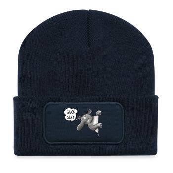 Guck Guck Tapir I Cartoon Tiermotiv - Recycelte Patch Beanie - French Navy - Vorne