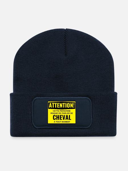 Diese Person spricht jederzeit über Pferd - Recycelte Patch Beanie - French Navy