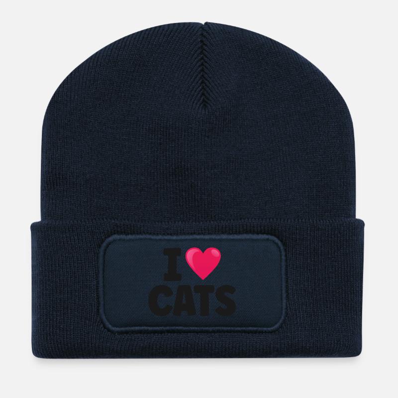 Katze - Recycelte Patch Beanie - French Navy