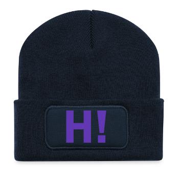 H exclamation mark - Recycled Patch Beanie - french navy - Front