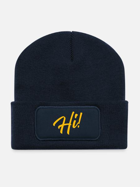 Hi! - Recycelte Patch Beanie - French Navy