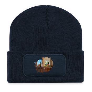 Obst und das Büro - Recycelte Patch Beanie - French Navy - Vorne