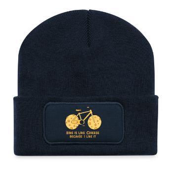 Bike is like cheese because i like it - Recycled Patch Beanie - french navy - Front