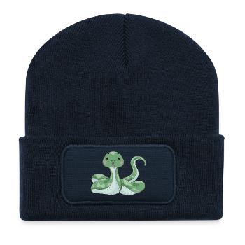 Snake - Recycled Patch Beanie - french navy - Front