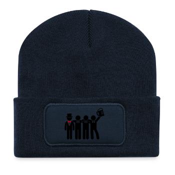 Groom Bachelor Party Crew Jga - Recycled Patch Beanie - french navy - Front