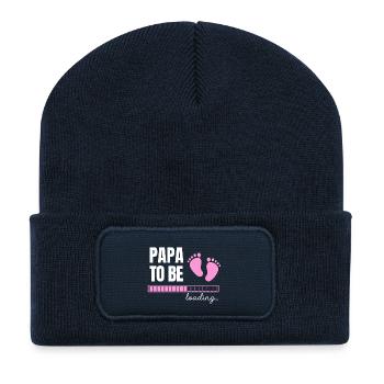 Futur papa - fille - Beanie recyclé à patch - bleu marine - Devant