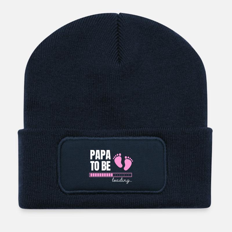Papa to be - girl - Recycelte Patch Beanie - French Navy