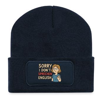 Sorry I Don´t sprechen English - Recycelte Patch Beanie - French Navy - Vorne