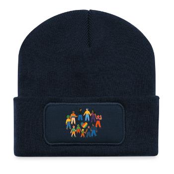 Chosen Family – Queer, Bunt & Verbunden - Recycelte Patch Beanie - French Navy - Vorne