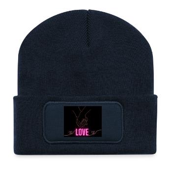 LOVE - Recycelte Patch Beanie - French Navy - Vorne